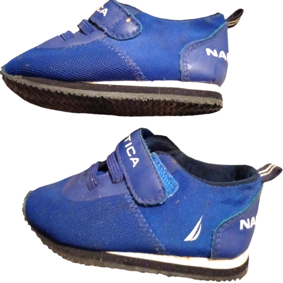 Baby Blue Nautica Velcro Tennis Shoes - Picture 1 of 3